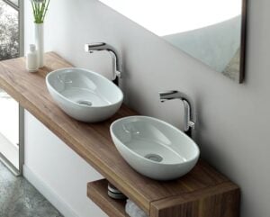 Barcelona 48 Counter-Top Basin | Victoria & Albert | QUARRYCAST™ White (Gloss) - Image 2