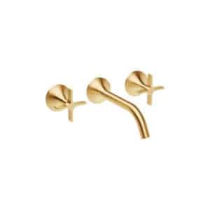 Vaia Wall-mounted Basin Mixer without Pop-up Waste 190 mm | Dornbracht |  Brushed Durabrass (23kt Gold)