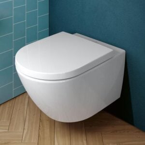 Subway 3 Wall Mounted Toilet Pan with Soft Close Slim Seat | Villeroy & Boch | White Ceramic - Image 7