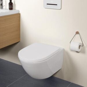 Subway 3 Wall Mounted Toilet Pan with Soft Close Slim Seat | Villeroy & Boch | White Ceramic - Image 8