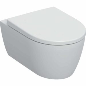 Icon Geberit Rimfree Wall Hung Toilet With Soft Close Seat | Geberit | White Ceramic