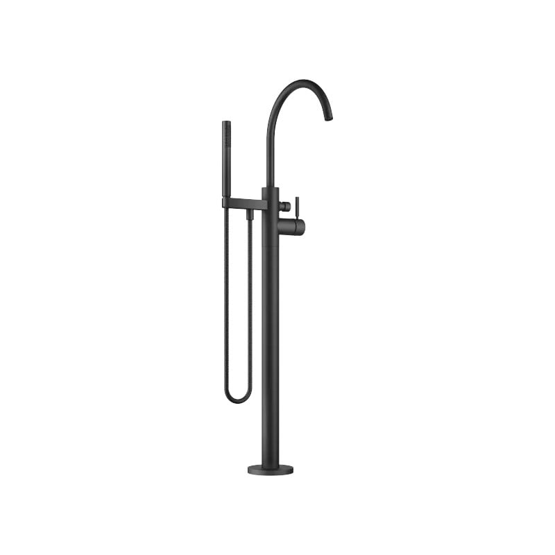 jjj4 Tara Single-lever Bath Mixer with Stand Pipe for Free-standing Assembly with Hand Shower Set | Dornbracht | Matt Black - Image 1
