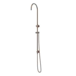 Curved Shower Rail with Hose (excludes Rose and Handshower) | Meir | Champagne