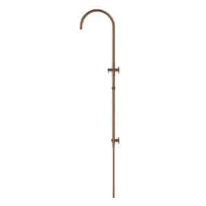 Curved Shower Rail with Hose (excludes Rose and Handshower) | Meir | Lustre Bronze - Image 2