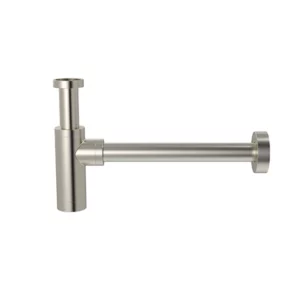 Round Bottle Trap for 32mm Basin Waste | Meir | Brushed Nickel - Image 2