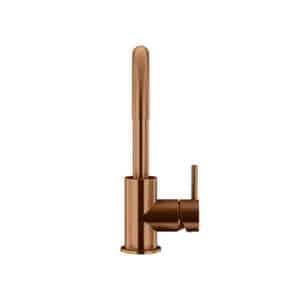 Round Gooseneck Basin Mixer with Cold Start | Meir | Lustre Bronze - Image 2