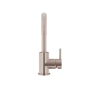 Round Gooseneck Basin Mixer with Cold Start | Meir | Champagne - Image 2