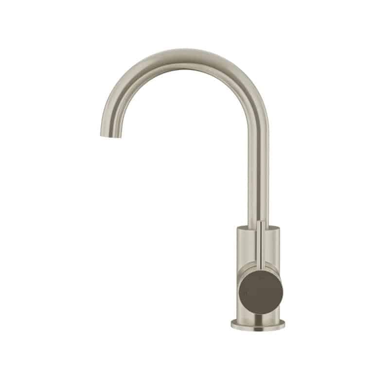 Round Gooseneck Basin Mixer with Cold Start | Meir | Brushed Nickel - Image 3