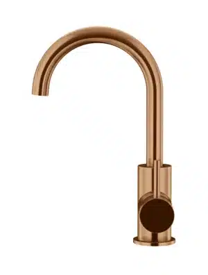 Round Gooseneck Basin Mixer with Cold Start | Meir | Lustre Bronze - Image 3