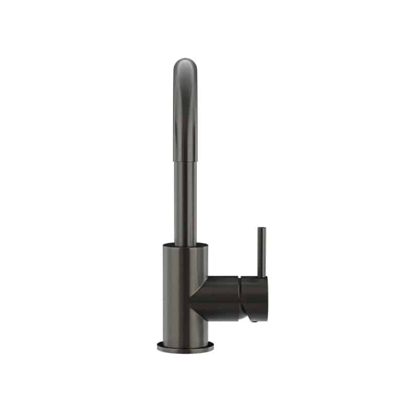 Round Gooseneck Basin Mixer with Cold Start | Meir | Gun Metal - Image 2