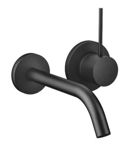 Dornbracht Meta Slim wall-mounted single-lever basin mixer in matte black