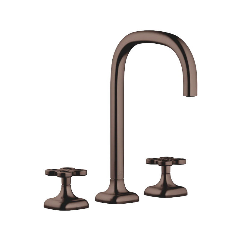 Coya Three-hole Basin Mixer without pop-up Waste | Dornbracht | Brushed Dark Bronze (PVD) - Image 1
